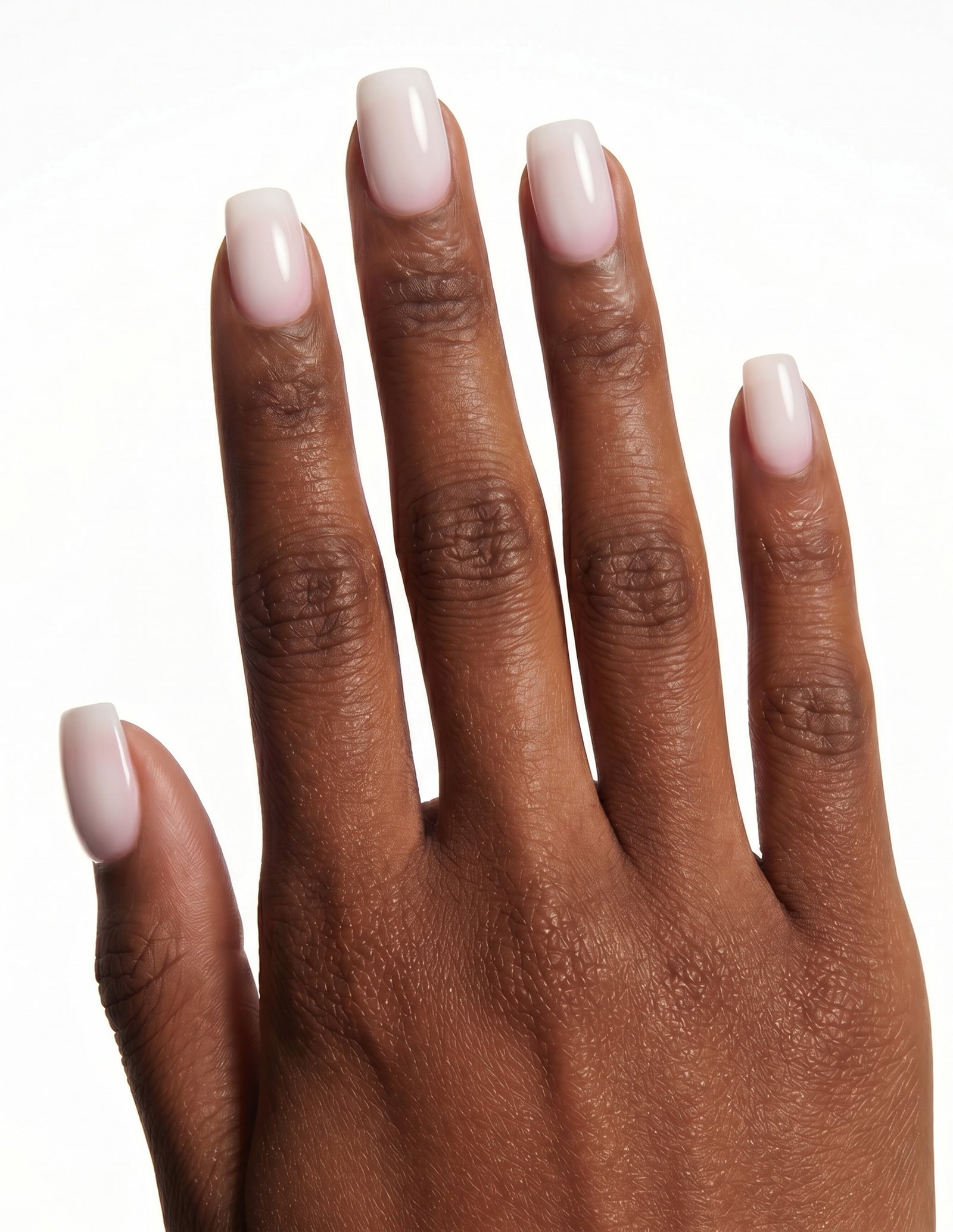 Soap Nail press-on nails — Coffin (short), deep-skin hand, back of hand
