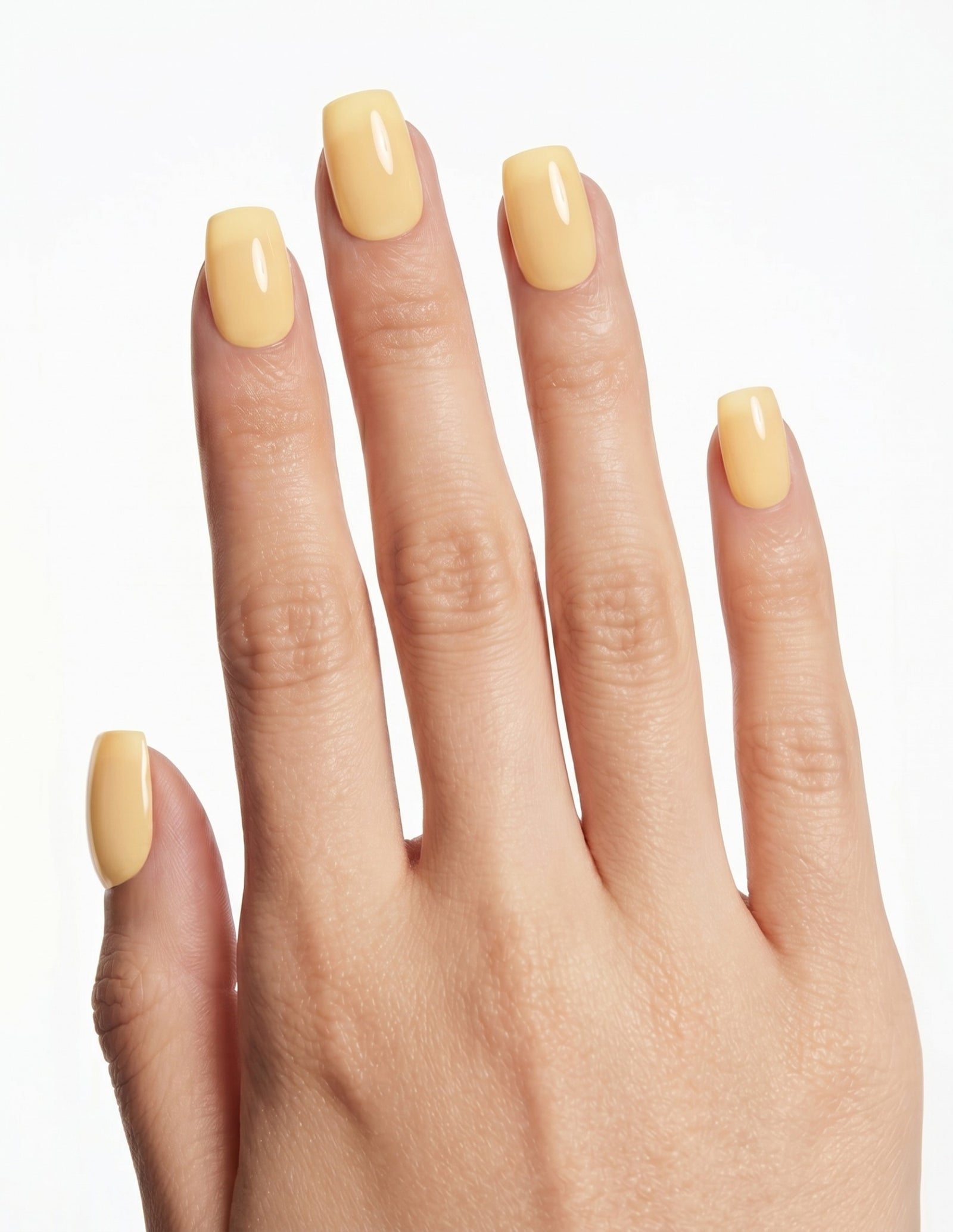 Butter press-on nails — Coffin (short), light-skin hand, back of hand