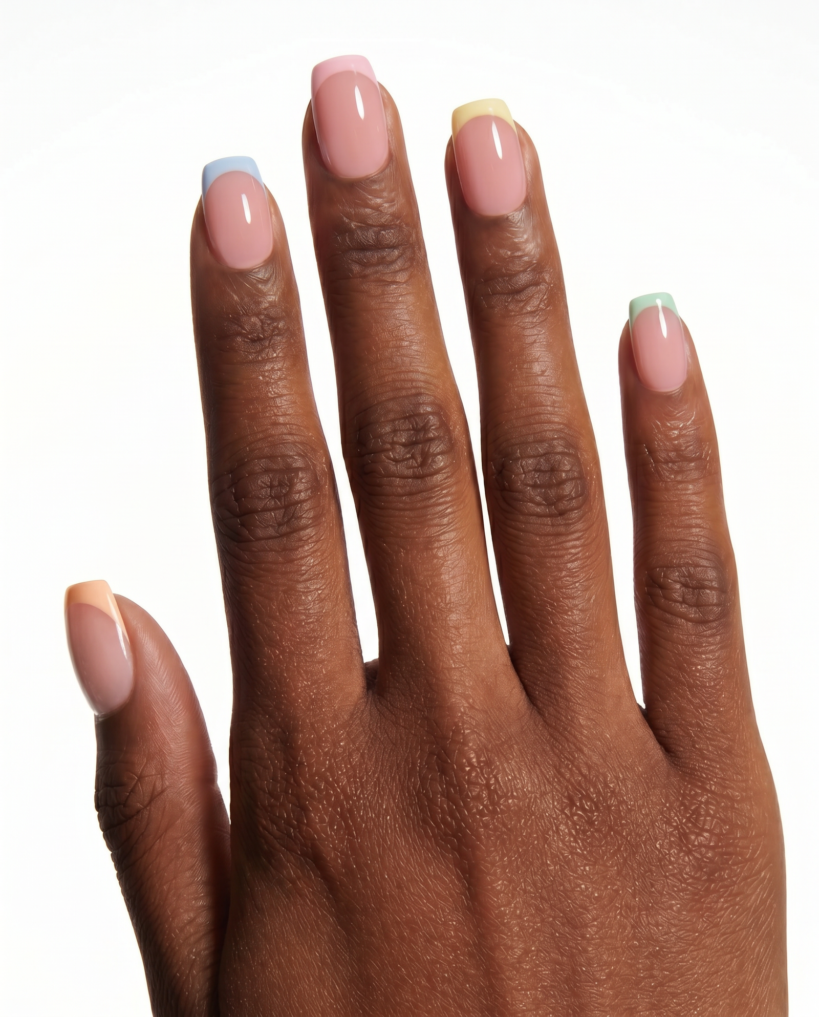 Sorbet Tips press-on nails — Coffin (short), Black hand